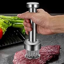 Stainless Steel Meat Tenderizer Tool, 21 Sharp Needles, Meat Piercing, Tenderizing Steak, Beef, Chicken, Pork, Barbecue, Marinating, Small Meat Grinder