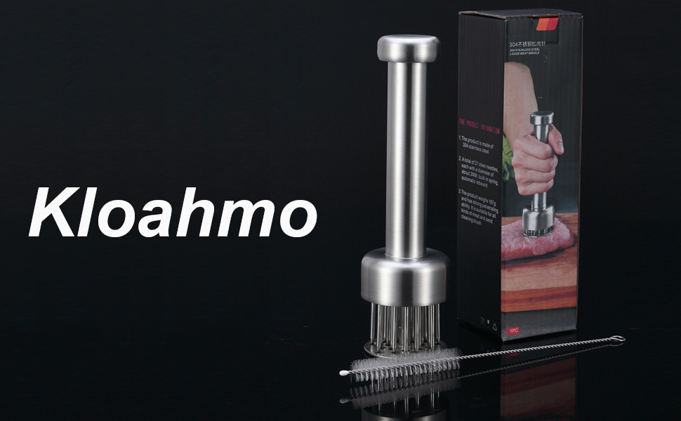 Stainless Steel Meat Tenderizer Tool, 21 Sharp Needles, Meat Piercing, Tenderizing Steak, Beef, Chicken, Pork, Barbecue, Marinating, Small Meat Grinder