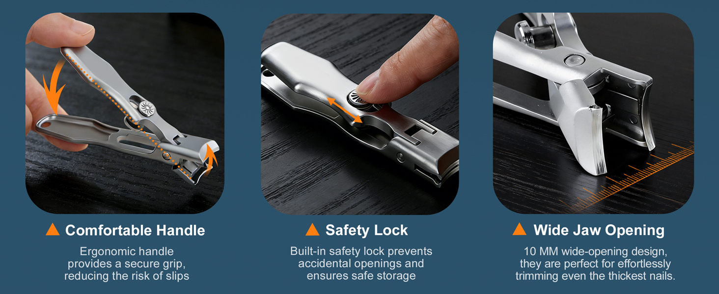 German Nail Clippers for Men Women, 2026 Upgraded Ultra Sharp Stainless Steel Nail Clippers for Thick Nails, Luxurious Ultra Sharp Nail Clippers Set with Nail File for Seniors (Silver)