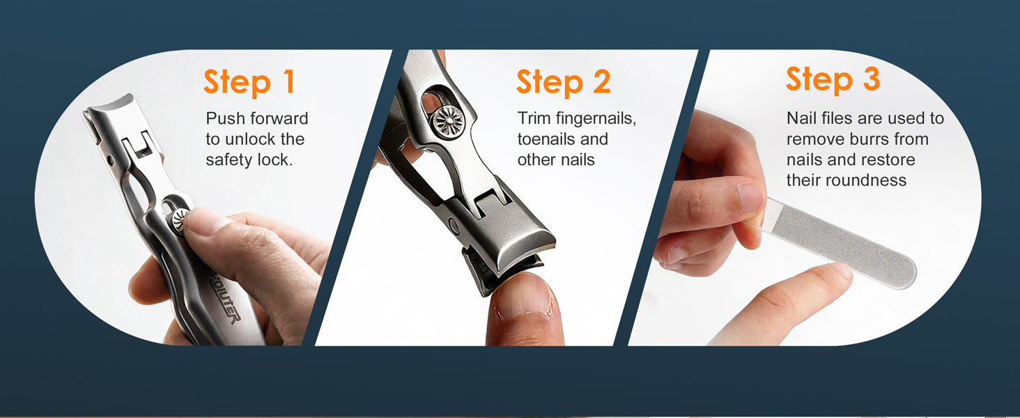 German Nail Clippers for Men Women, 2026 Upgraded Ultra Sharp Stainless Steel Nail Clippers for Thick Nails, Luxurious Ultra Sharp Nail Clippers Set with Nail File for Seniors (Silver)