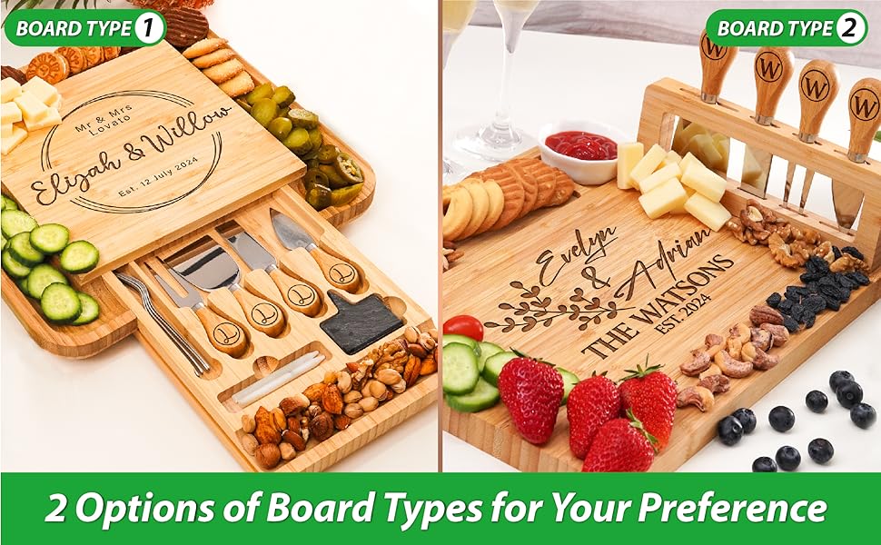 Personalized Charcuterie Board Gifts Set, Custom Large Cheese Board, Charcuterie Board for Wedding, Anniversary, Birthday, Housewarming, Engagement, Party, New Home Gift Couple, Fathers Day, Christmas