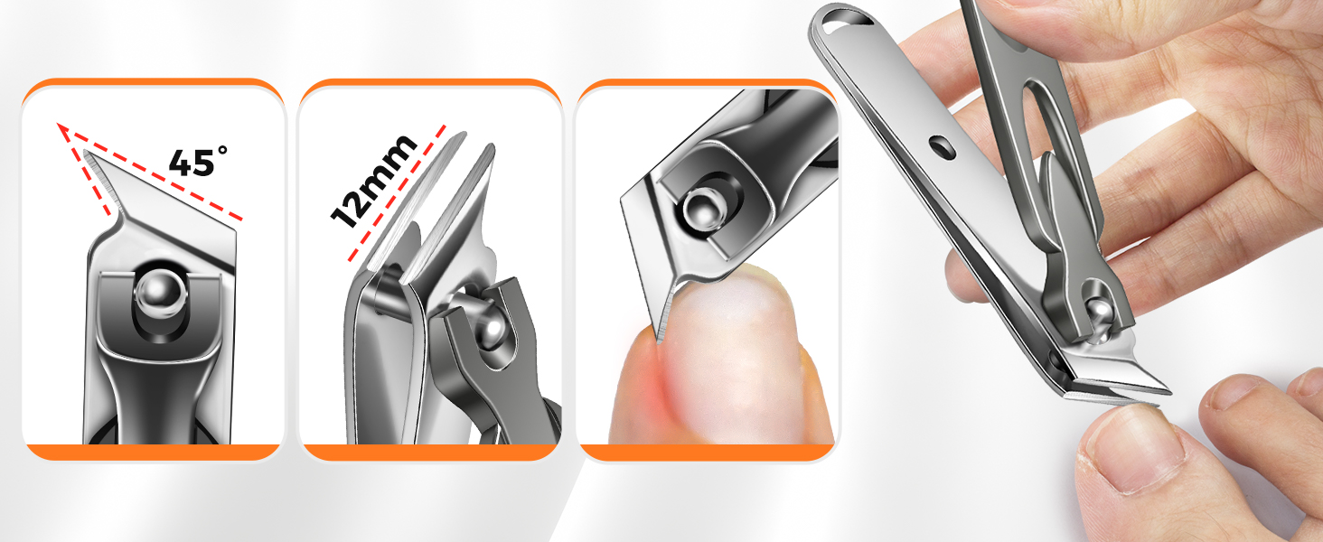 Nail Clippers for Men Thick Nails with Angled Head & Wide Opening, Heavy Duty Large Nail Clippers for Seniors with Catcher, 2026 Slanted Sharp Nail Clippers Set Gifts for Men Women Adults