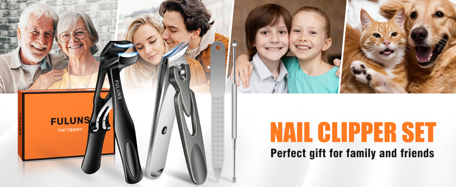 Nail Clippers for Men Thick Nails with Angled Head & Wide Opening, Heavy Duty Large Nail Clippers for Seniors with Catcher, 2026 Slanted Sharp Nail Clippers Set Gifts for Men Women Adults