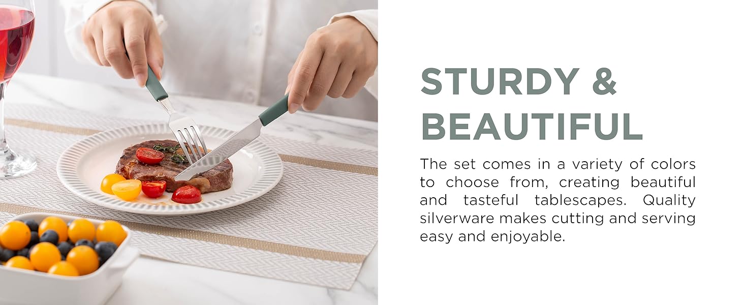 COOK WITH COLOR Bamboo Kitchen Utensil Set with Drawer Organizer | Cooking Tools and Storage Caddy, Sage, 18 Piece Gadget Set