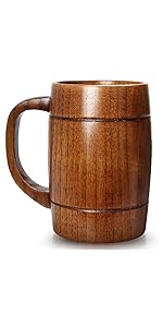 Cute Rustic Farmhouse Wooden Cup Coaster Set of 6 Cool Bar Drink Coasters with Holder Acacia Wood Coasters for Coffee Table Desk Decorative Outdoor Modern Coaster Home Decor Beverage Accessories Gift