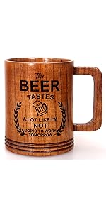 Cute Rustic Farmhouse Wooden Cup Coaster Set of 6 Cool Bar Drink Coasters with Holder Acacia Wood Coasters for Coffee Table Desk Decorative Outdoor Modern Coaster Home Decor Beverage Accessories Gift