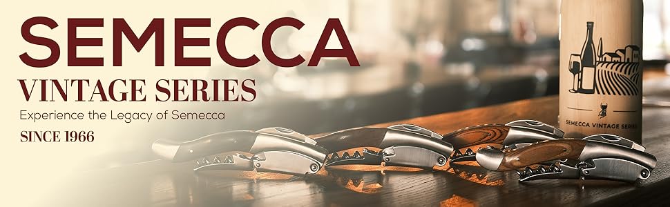 Semecca® Wine Opener – Professional Waiter’s Corkscrew, Double Hinged Wine Key, Wine Bottle Opener with Wooden Gift Box, Gift for Wine Lovers
