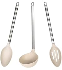 Beille Wheat Straw Skimmer Spoon with Stainless Steel Handle Cooking Baking Kitchen Utensils, 13.5 Inch