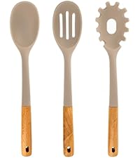 Beille Wheat Straw Skimmer Spoon with Stainless Steel Handle Cooking Baking Kitchen Utensils, 13.5 Inch