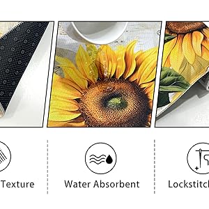 2 Piece Sunflower Kitchen Decor Rugs Set, Farmhouse Country Kitchen Rugs and Mats Non Skid Washable Absorbent Microfiber Kitchen Mats for Floor Mats Accessories Decoration 17