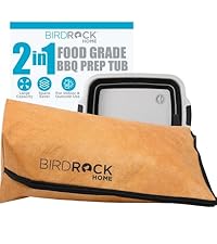 BIRDROCK HOME Collapsible Large BBQ Prep Tub w/Cutting Board, Multi-Function Grill Caddy w/Colander & Lid, Portable Silicone Dish Bowl for Picnic, Tailgate, Camping - Black