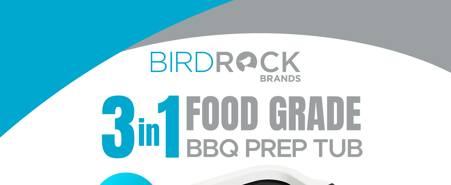 BIRDROCK HOME Collapsible Large BBQ Prep Tub w/Cutting Board, Multi-Function Grill Caddy w/Colander & Lid, Portable Silicone Dish Bowl for Picnic, Tailgate, Camping - Black