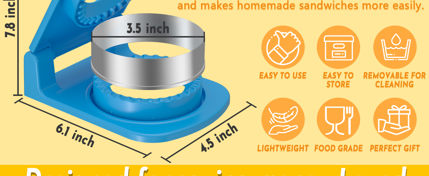 HiYZ Sandwich Cutter and Sealer - Stainless Steel Decruster Sandwich Maker - Peanut Butter and Jelly Crustless Sandwich Bread Pancake Maker Cookie Cutter for Kids Children Boys Girls