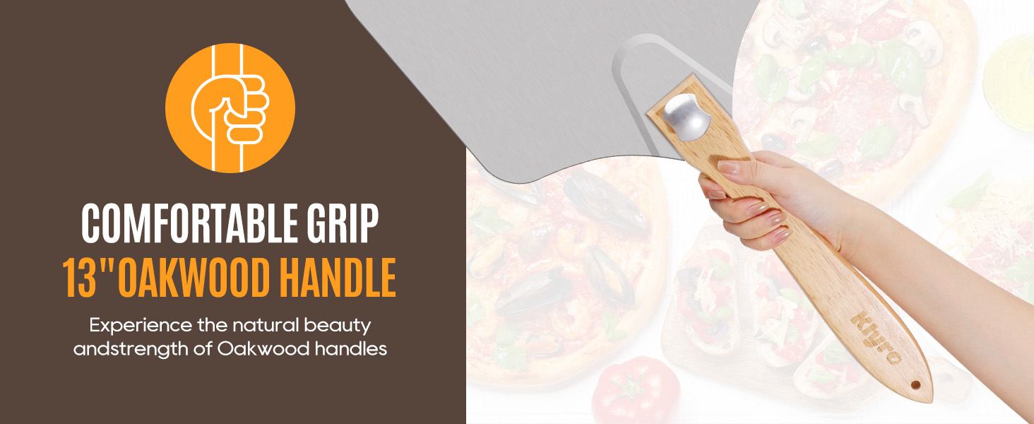 Pizza Peel Aluminum Pizza Spatula Set, 12 x 14 Inch Metal Pizza Paddle with Foldable Wooden Handle, Pizza Rocker Cutter, Pizza Server, Pizza Oven Accessories for Baking Homemade Pizza Bread