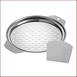 Stainless Steel Spaetzle Maker Lid with Scraper Traditional German Egg Noodle Maker Pan Pot Spaghetti Strainer