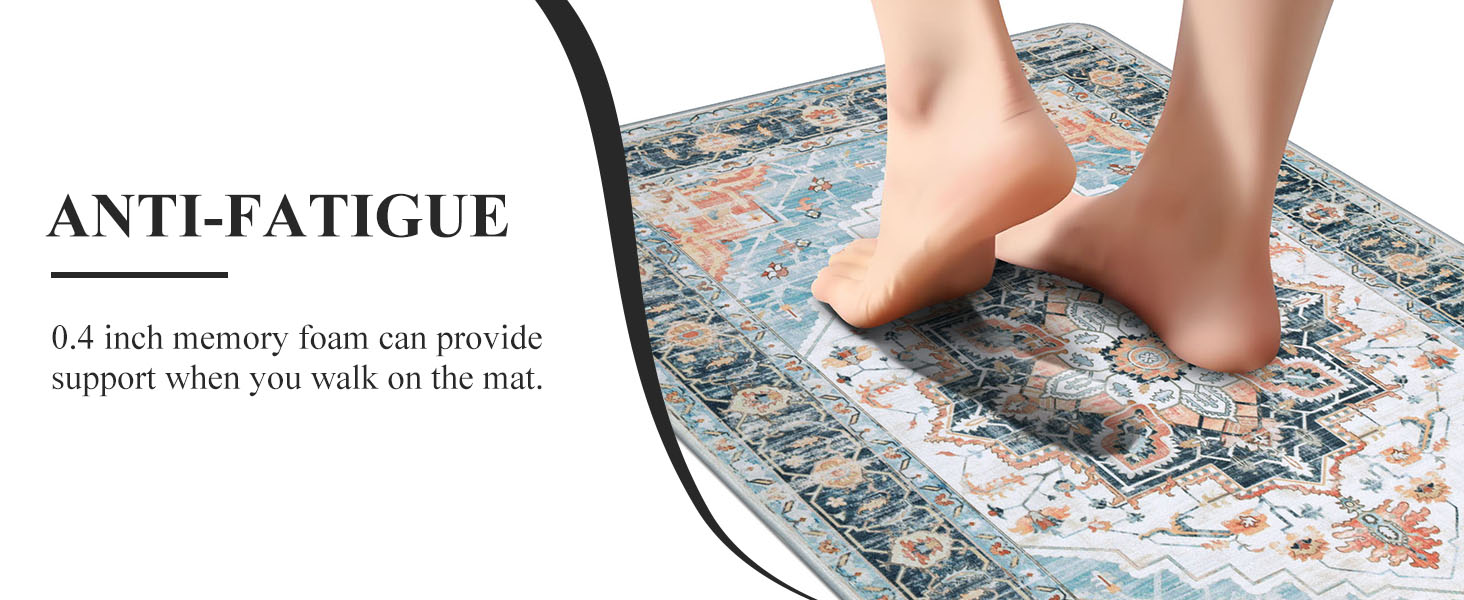 Cushioned Kitchen Rug Sets 3 Piece Anti Fatigue Kitchen Mats for Floor Non Slip Waterproof Kitchen Rugs and Mats Comfort Standing Mat Runner for Home Office,Sink,Laundry