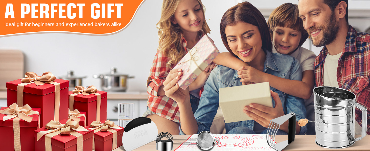 Biscuit Cutter Set,10PCS Stainless Steel Pastry Blender Set with Pastry Cutter,5PCS Biscuit Cutter,Dough Cutter,3 Cup Flour Sifter,Baking Mat and Fine Mesh Strainer for Cooking Cookies and Donuts