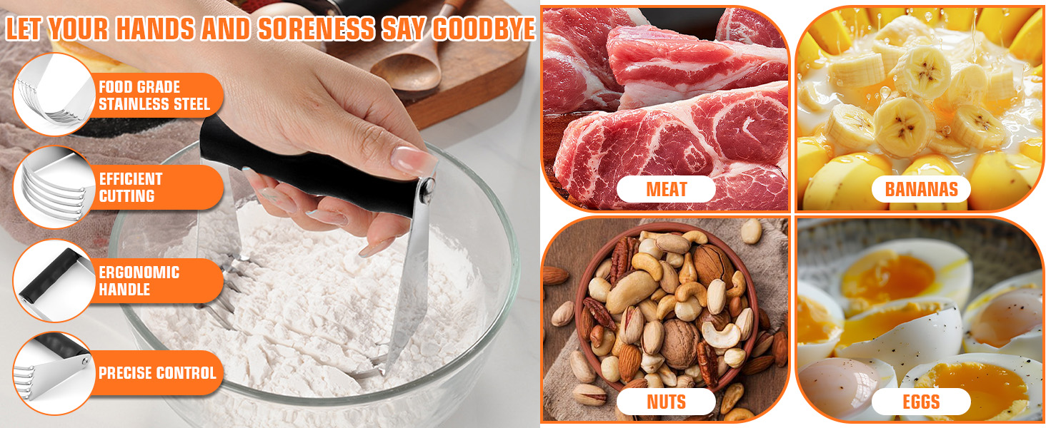 Biscuit Cutter Set,10PCS Stainless Steel Pastry Blender Set with Pastry Cutter,5PCS Biscuit Cutter,Dough Cutter,3 Cup Flour Sifter,Baking Mat and Fine Mesh Strainer for Cooking Cookies and Donuts