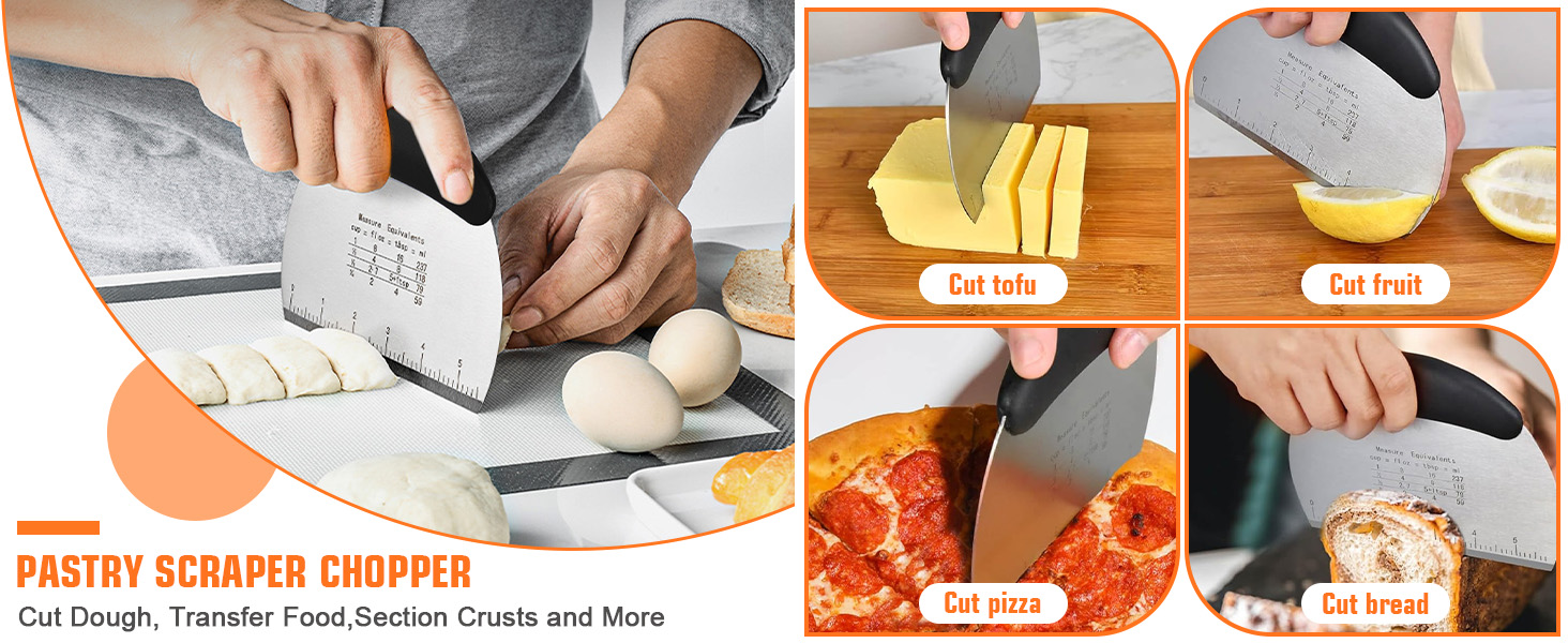 Biscuit Cutter Set,10PCS Stainless Steel Pastry Blender Set with Pastry Cutter,5PCS Biscuit Cutter,Dough Cutter,3 Cup Flour Sifter,Baking Mat and Fine Mesh Strainer for Cooking Cookies and Donuts