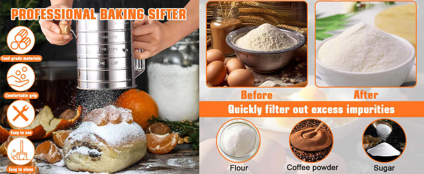 Biscuit Cutter Set,10PCS Stainless Steel Pastry Blender Set with Pastry Cutter,5PCS Biscuit Cutter,Dough Cutter,3 Cup Flour Sifter,Baking Mat and Fine Mesh Strainer for Cooking Cookies and Donuts