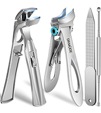 Toenail Clippers for Thick Toenails for Seniors, Slanted Nail Clippers for Men Thick Ingrown Nails with Wide Jaw Opening, Heavy Duty Curved Large Fingernail Ingrown Toenail Clippers