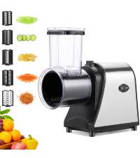 5-in-1 Electric Cheese Grater & Vegetable Slicer – 250W One-Touch Shredder with Stainless Steel Blades for Block Cheese, Vegetables, Fruits & Nuts