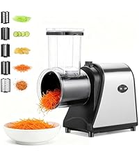 5-in-1 Electric Cheese Grater & Vegetable Slicer – 250W One-Touch Shredder with Stainless Steel Blades for Block Cheese, Vegetables, Fruits & Nuts