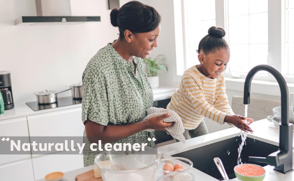 Oggi Bambou Odor-Free Kitchen Washcloths - Natural Kitchen Dish Cloths, 91% Bamboo-Derived Rayon Cellulose Fiber, Reusable, Absorbent, Hygienic, Fast Dry, Durable, Non-Scratch, Lint-Free - 6 pcs, 7x9