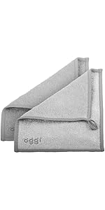 Oggi Bambou Odor-Free Kitchen Washcloths - Natural Kitchen Dish Cloths, 91% Bamboo-Derived Rayon Cellulose Fiber, Reusable, Absorbent, Hygienic, Fast Dry, Durable, Non-Scratch, Lint-Free - 6 pcs, 7x9