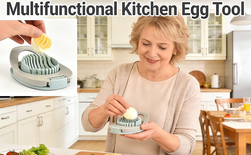 2pcs Egg Slicer for Boiled Eggs, Kiwifruit Strawberry Cutter with Stainless Steel Wire