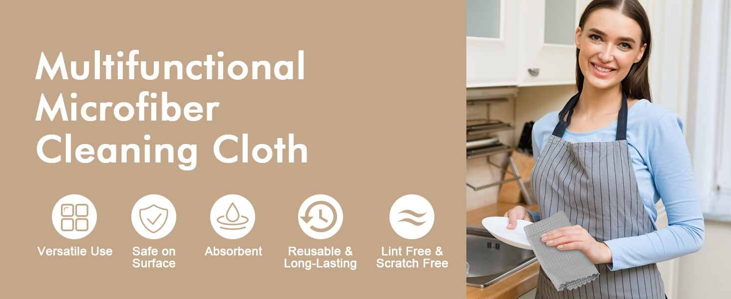 AIDEA Microfiber Cleaning Cloth for Glass 12PK, Grey, Lint Free Cloth Polishing Cleaning Rags, Stainless Steel Wipes, Barista Coffee Towel, Magic Cleaning Cloth for Glass, Windows, Mirrors, 11×11