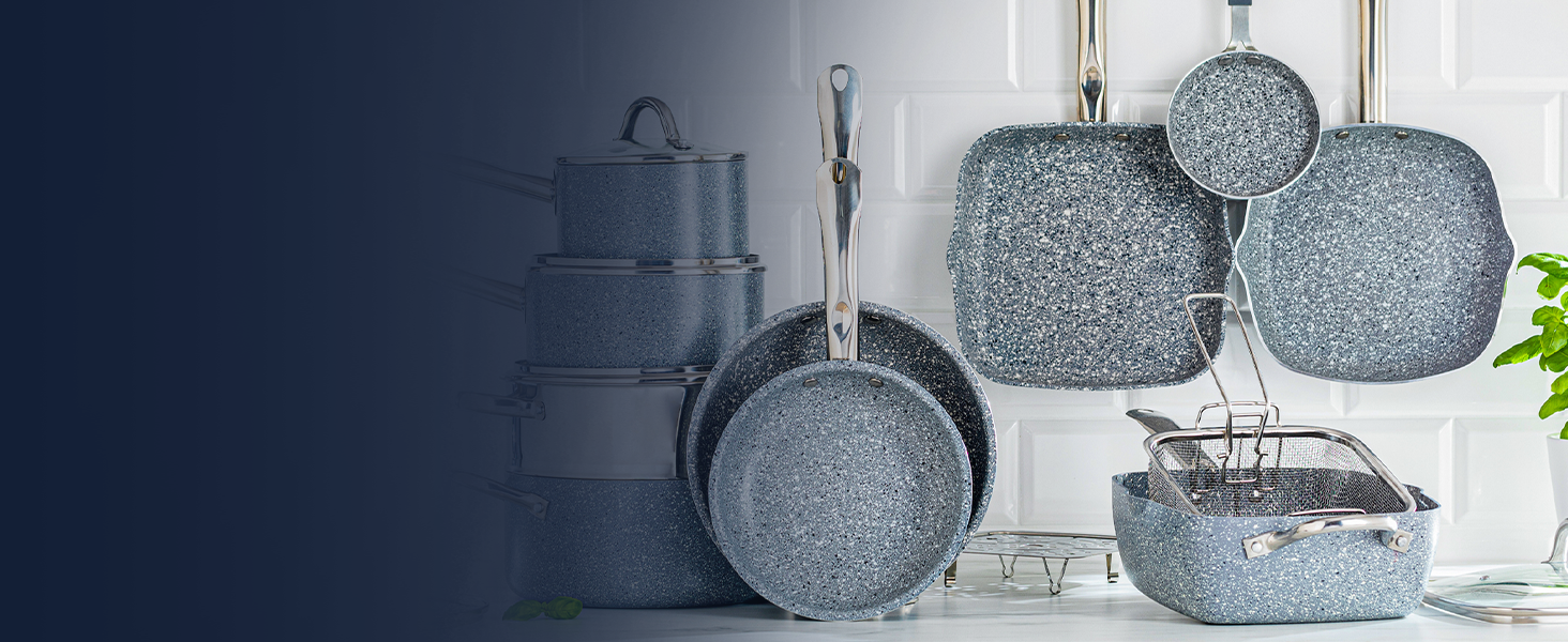 Home Hero Stainless Steel Kitchen Utensils Set - Wood Handle Nonstick Stainless Steel Cooking Utensils Set - Heat Resistant Kitchen Essentials & Metal Kitchen Gadgets (Silver & Wood)