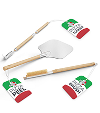 Premium Pizza Oven Accessories Kit - 6-Piece Set for Home Pizza Making: Includes Pizza Peel, Oven Brush, Bubble Popper Turner, Rocker Cutter, Dough Roller & Scraper