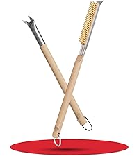 Premium Pizza Oven Accessories Kit - 6-Piece Set for Home Pizza Making: Includes Pizza Peel, Oven Brush, Bubble Popper Turner, Rocker Cutter, Dough Roller & Scraper