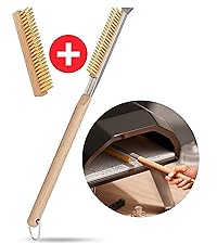 Premium Pizza Oven Accessories Kit - 6-Piece Set for Home Pizza Making: Includes Pizza Peel, Oven Brush, Bubble Popper Turner, Rocker Cutter, Dough Roller & Scraper