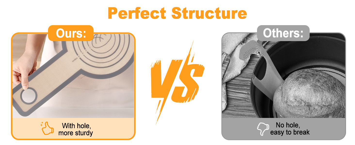 Philorn Silicone Bread Sling for Dutch Oven 2 Pcs, Reusable Silicone Bread Baking Mat With Extra Long Handles Non-Stick & Easy to Clean for Transfer Sourdough, Round