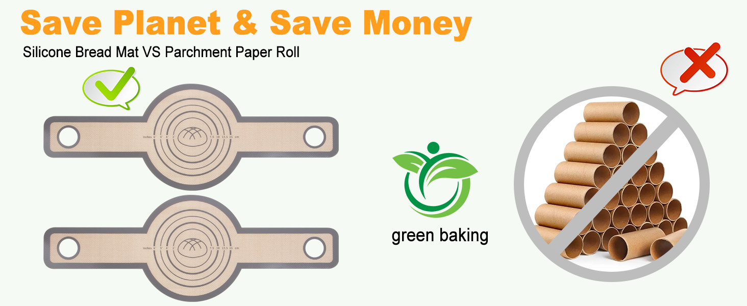 Philorn Silicone Bread Sling for Dutch Oven 2 Pcs, Reusable Silicone Bread Baking Mat With Extra Long Handles Non-Stick & Easy to Clean for Transfer Sourdough, Round