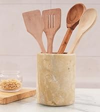 Marble Coasters Set of 6 Round 3.5 Inch Travertine Coaster for Drinks with Holder - Ideal Stone Drink Coasters for Coffee Bar Accessories, Gifts, Dining Table & Home Décor