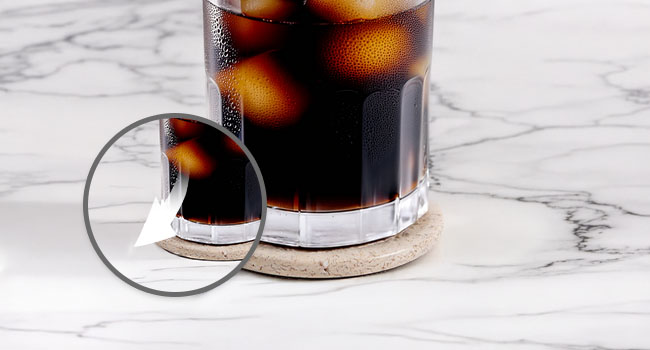 Marble Coasters Set of 6 Round 3.5 Inch Travertine Coaster for Drinks with Holder - Ideal Stone Drink Coasters for Coffee Bar Accessories, Gifts, Dining Table & Home Décor