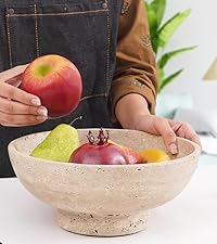 Marble Coasters Set of 6 Round 3.5 Inch Travertine Coaster for Drinks with Holder - Ideal Stone Drink Coasters for Coffee Bar Accessories, Gifts, Dining Table & Home Décor