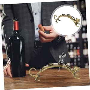 PRETYZOOM Cat Wine Stopper Holder Countertop Rack Metal Wine Pourer Organizer Small Bottle Stopper Stand for Home Bar Kitchen Display