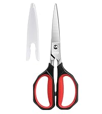 LIVINGO Heavy Duty Kitchen Scissors - Titanium Coated Sharp Poultry Shears Multipurpose for Cutting Chicken Bones, Meat, Vegetable Food, 9.5 Inches Comfortable Grip with Safe Lock