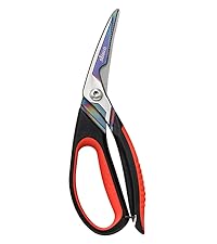 LIVINGO Heavy Duty Kitchen Scissors - Titanium Coated Sharp Poultry Shears Multipurpose for Cutting Chicken Bones, Meat, Vegetable Food, 9.5 Inches Comfortable Grip with Safe Lock