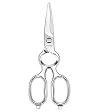 LIVINGO Heavy Duty Kitchen Scissors - Titanium Coated Sharp Poultry Shears Multipurpose for Cutting Chicken Bones, Meat, Vegetable Food, 9.5 Inches Comfortable Grip with Safe Lock