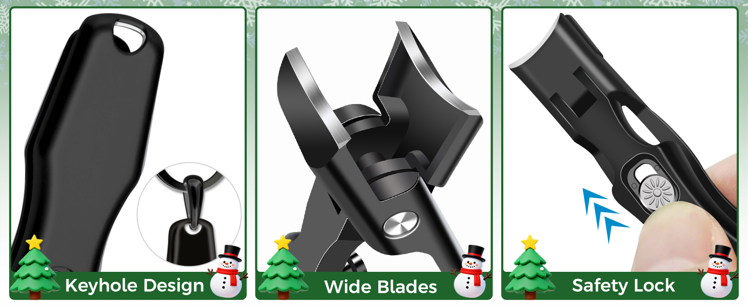 German Nail Clippers for Men, Premium Stainless Steel Wide Jaw Anti Splash Design, Ultra Sharp Heavy Duty Ingrown Toenail Clippers with Ergonomic Lever, Gifts for Him Men