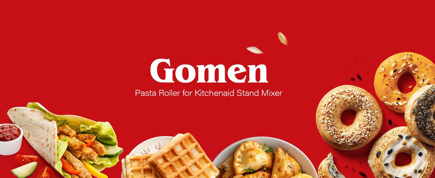 Pasta Roller for Kitchenaid Stand Mixer, Pasta Maker for Kitchenaid Mixer Attachments, Stainless Steel Pasta Attachment for Kitchenaid Stand Mixer, 8 Gears Adjustable by Gomen