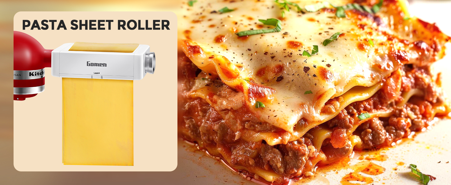 3-in-1 Pasta Attachment for KitchenAid Stand Mixer, Pasta Roller & Cutter Set with Spaghetti & Fettuccine Cutters, Quick Install Pasta Maker Accessories for Home Chefs & Foodie Gifts