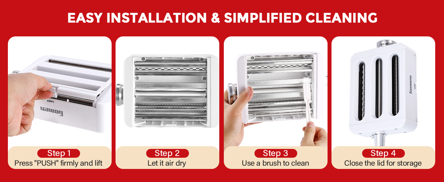 3-in-1 Pasta Attachment for KitchenAid Stand Mixer, Pasta Roller & Cutter Set with Spaghetti & Fettuccine Cutters, Quick Install Pasta Maker Accessories for Home Chefs & Foodie Gifts