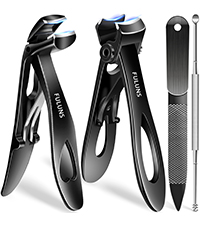 Nail Clippers for Men Thick Nails with Slanted Blade, Heavy Duty Nail Clippers with Catcher No Splash Fingernail Clipper Nail Cutter Gifts for Men Women Adults