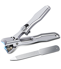 Nail Clippers for Men Thick Nails with Slanted Blade, Heavy Duty Nail Clippers with Catcher No Splash Fingernail Clipper Nail Cutter Gifts for Men Women Adults